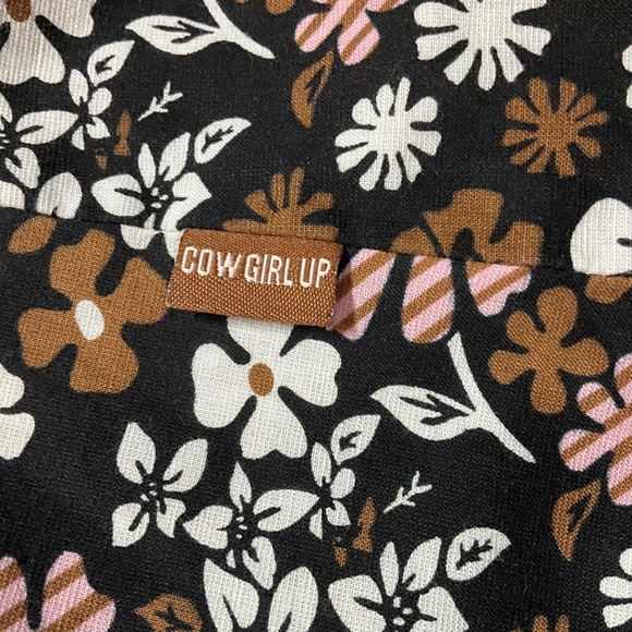 COWGIRL UP 100% Cotton Floral Western Shirt w/ Brown Lace Detail XL - Picture 6 of 13